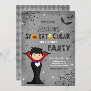 Halloween Birthday Invite Vampire Halloween Party Kaart