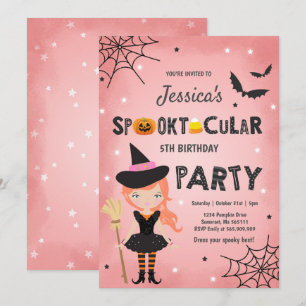 Halloween Birthday Invite Witch Halloween Party Kaart