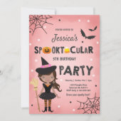 Halloween Birthday Invite Witch Halloween Party Kaart (Voorkant)