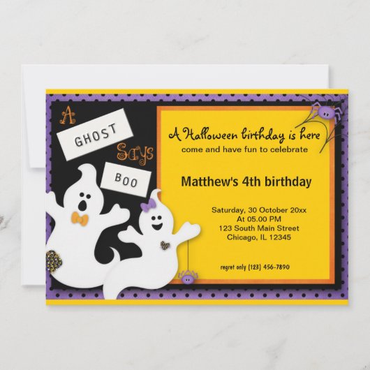 Halloween Birthday Kaart (Voorkant)