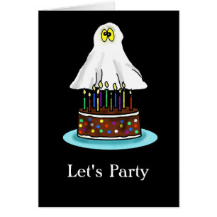 Halloween Birthday-kaart met Ghost en Booze