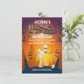 Halloween Birthday Mummy Zombie uitnodigingen (Staand voorkant)