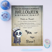 Halloween Birthday Party Grim Reaper Flyer (Enkel)