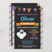 Halloween Birthday Party Invitation Kaart (Voorkant / Achterkant)