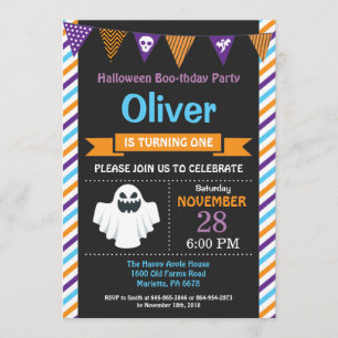 Halloween Birthday Party Invitation Kaart