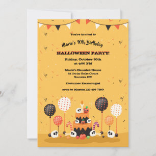 Halloween Birthday Party Invitation Kaart