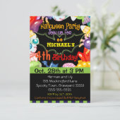 Halloween Birthday Party Invitation Kaart (Staand voorkant)