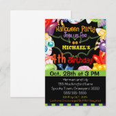 Halloween Birthday Party Invitation Kaart (Voorkant / Achterkant)