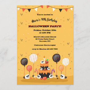 Halloween Birthday Party Invitation Kaart