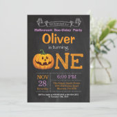 Halloween Birthday Party Invitation Kaart (Staand voorkant)