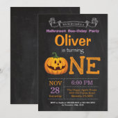 Halloween Birthday Party Invitation Kaart (Voorkant / Achterkant)