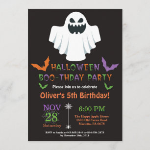 Halloween Birthday Party Invitation Kaart