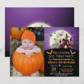 Halloween Birthday Party Invitation Kaart (Voorkant / Achterkant)