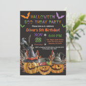 Halloween Birthday Party Invitation Kaart (Staand voorkant)