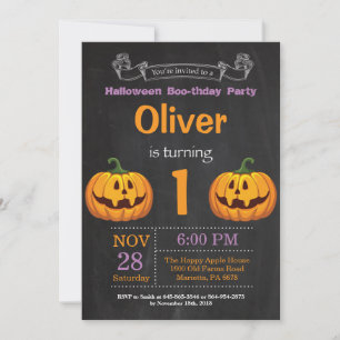 Halloween Birthday Party Invitation Kaart