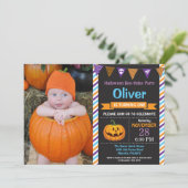 Halloween Birthday Party Invitation Kaart (Staand voorkant)