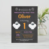 Halloween Birthday Party Invitation Kaart (Staand voorkant)