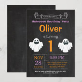 Halloween Birthday Party Invitation Kaart (Voorkant / Achterkant)