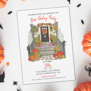 Halloween Birthday Party Invitation Kaart