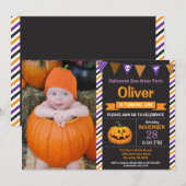 Halloween Birthday Party Invitation Kaart (Voorkant / Achterkant)