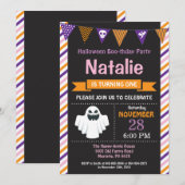 Halloween Birthday Party Invitation Kaart (Voorkant / Achterkant)