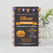 Halloween Birthday Party Invitation Kaart (Staand voorkant)