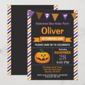 Halloween Birthday Party Invitation Kaart (Voorkant / Achterkant)