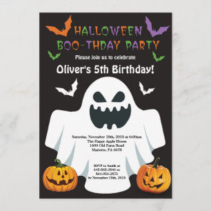 Halloween Birthday Party Invitation Kaart