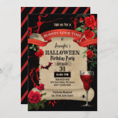 Halloween Birthday Party Kaart (Voorkant / Achterkant)