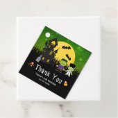 Halloween Birthday Party Monsters Green Bedankjes Labels (In situ)