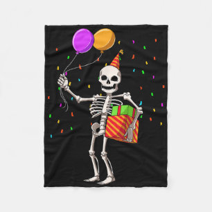 Halloween Birthday Party Outfit Skeleton Birthday Fleece Deken