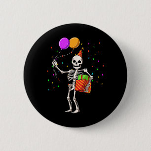 Halloween Birthday Party Outfit Skeleton Birthday Ronde Button 5,7 Cm