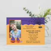 Halloween Birthday Photo Invitation Kaart (Staand voorkant)