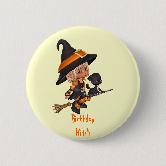 Halloween Birthday Pin Ronde Button 5,7 Cm (Voorkant)