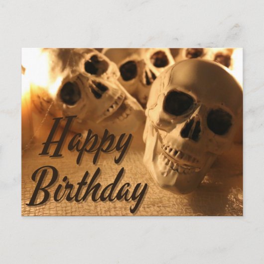 Halloween Birthday Skull Briefkaart (Voorkant)