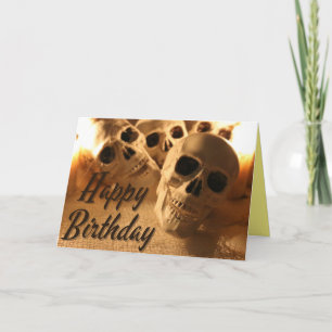 Halloween Birthday Skull Kaart