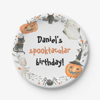 Halloween Birthday Spooktacular Paper Borden Papieren Bordje