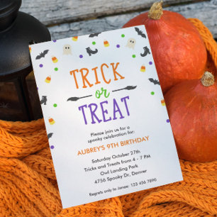 Halloween Birthday Spooky Celebration Partij Kaart