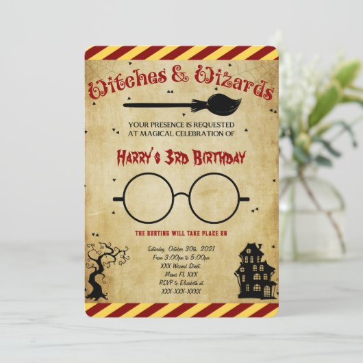 Halloween Birthday Uitnodiging (Staand voorkant)