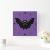 Halloween Black Bat Square Wall klok (Huis)