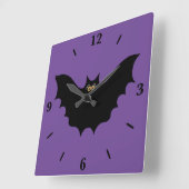 Halloween Black Bat Square Wall klok (Hoek)