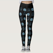 Halloween Black Blue Pumpkin Pattern Costuum Leggings (Voorkant)
