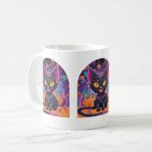 Halloween Black Cat Alebrije Koffiemok (Voorkant links)