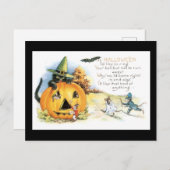 Halloween Black Cat and Mouse Briefkaart (Voorkant / Achterkant)