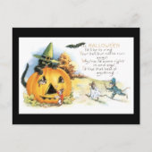 Halloween Black Cat and Mouse Briefkaart (Voorkant)