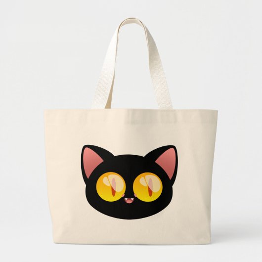 Halloween Black Cat Bag Grote Tote Bag (Voorkant)