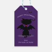 Halloween Black Cat Bat Trick or treat Gift Labels Cadeaulabel (Voorkant)
