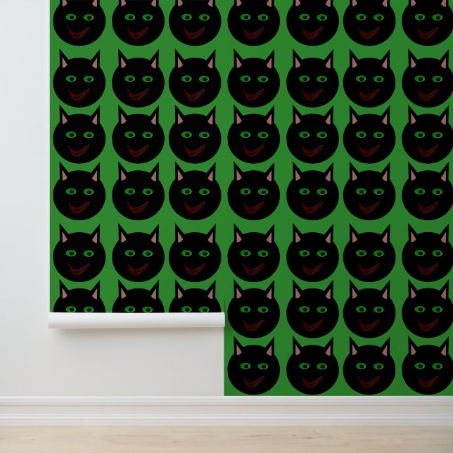 Halloween Black Cat Behang (Applicatie)
