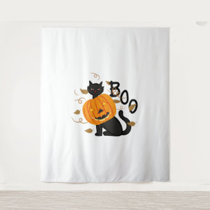 Halloween Black cat Boo Wandkleed