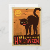 Halloween Black Cat Briefkaart (Voorkant / Achterkant)